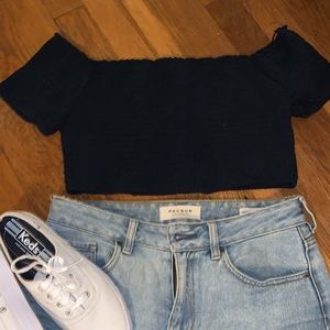Navy blue crop top size medium.